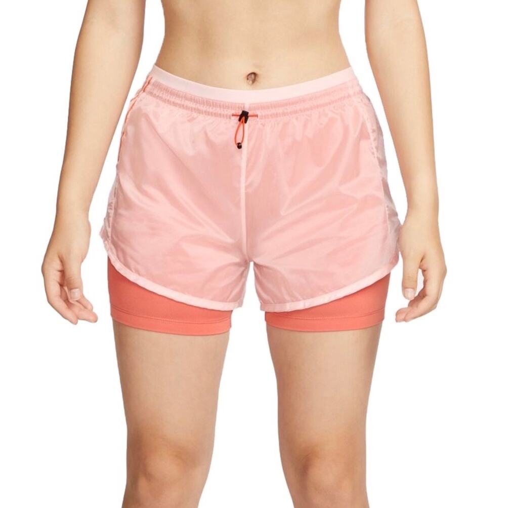 Nike Tempo Luxe 2-in-1 Running Shorts Pink Built In Compression Liner Women's‎ M